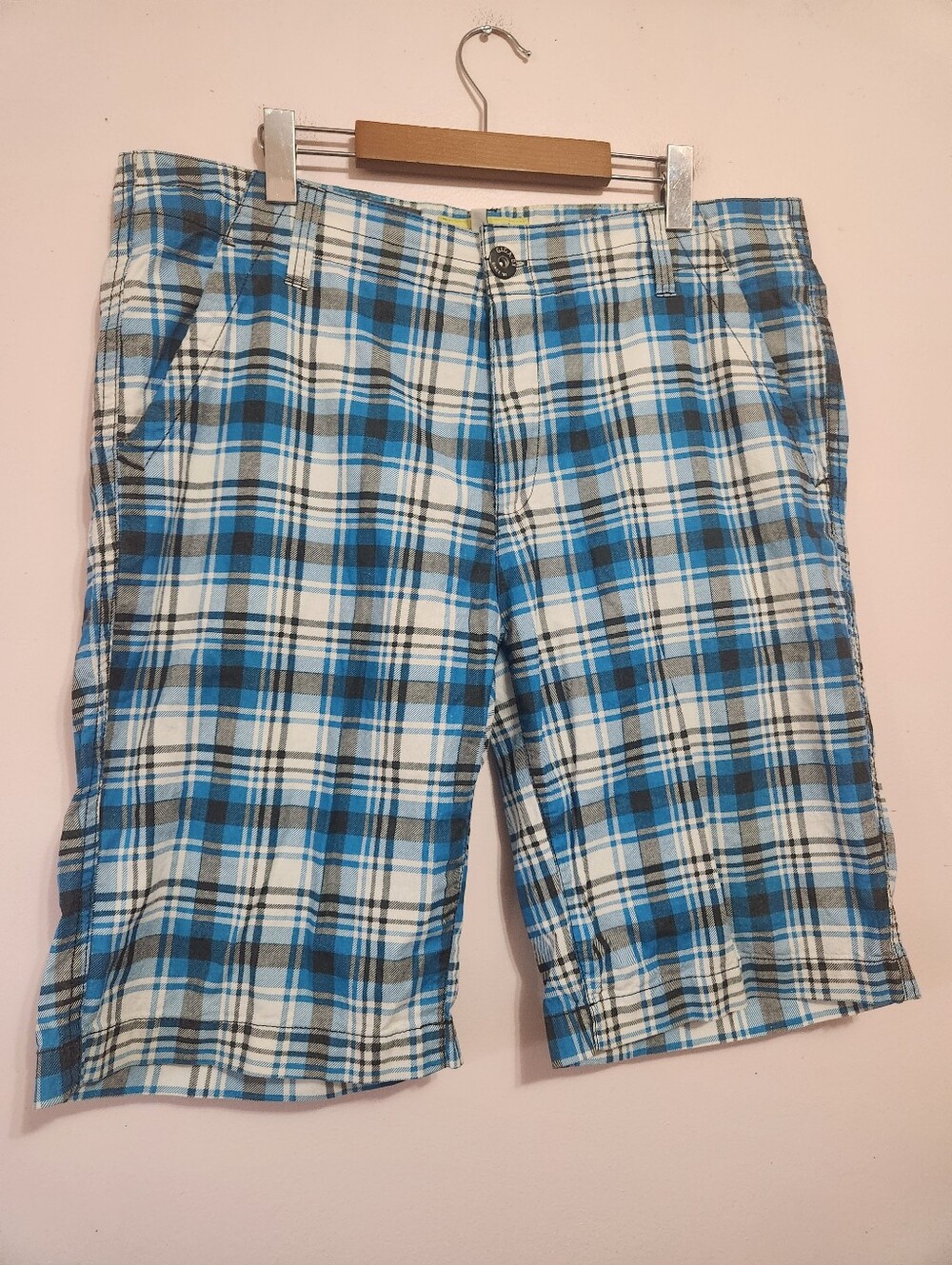 G.I.G.A. DX by Killtec Blue Plaid Cotton Utility Gorpcore Summer Shorts Mens XL
